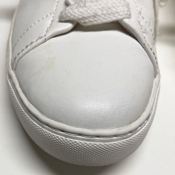 Kate Spade Angelise Leather Silhouette Sneakers Size 8.5B White Gold Lace-up - Picture 9 of 9